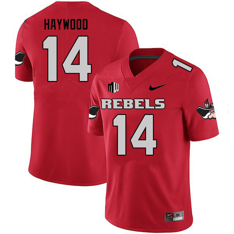 Men #14 Jared Haywood UNLV Rebels College Football Jerseys Sale-Scarlet